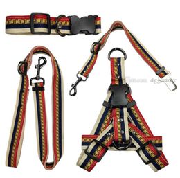 Luxurious Dog Harnesses Leashes Set Letter Pattern Designer Dog Collars Leash Safety Belt for Small Medium Large Dogs Golden Bulld8538873