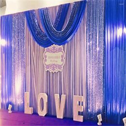 Party Decoration 3mx6m White Wedding Stage Backdrop Pography Background Draping Swags Curtains Birthday