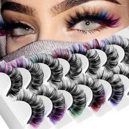 False Eyelashes 7pairs Colourful 3D Faux Mink Fluffy Russian Natural Thick Lashes Free Items With