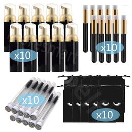 Storage Bottles Eyelash Shampoo Cleaning Brush 60ml Empty Foam Bottle Set Includes Remover Nose Tool