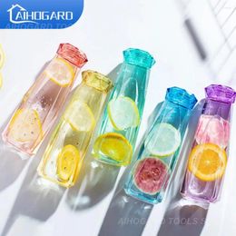 Water Bottles Colourful Cup 420ml Practical Glass Handy Heat-resisting Bottle Kitchenware Crystal Multifunctional