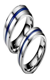 68mm Blue titanium steel simple couple ring designer ring link clover luxury nail love tennis charm homme men chains for women ri2132661