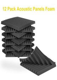 New 12Pcs Acoustic Foam Panel Tiles Wall Record Studio 12quotx12quotx1quot Soundproof BlackBlue For Studio Home Recital Ha9333966