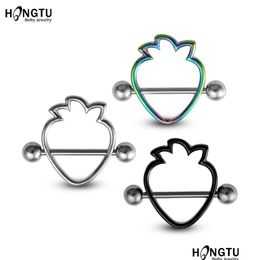 Nipple Rings 2Pcs Stberry Stainless Steel Barbell 14G Breast Shield Piercings Charming For Women Body Piercing Jewelry Drop Delivery Dhpjo