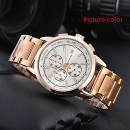 I Wrist Watches for Men 2024 Mens Watches Six needles All Dial Work Quartz Watch High Quality Top Luxury Brand Chronograph Clock Steel And Leather Belt Fashion Gift