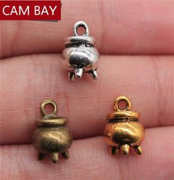 3 Colours Halloween Witch Cauldron Cooking Pot Censer Charm Metal Charms For Jewellery Making 9x12mm6337824