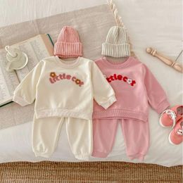 Clothing Sets Baby Girl Sweet Hoodie Set 2024 Spring And Autumn Pants Fashion Casual Fashionable Cute Kids Two-piece