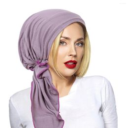 Ethnic Clothing Muslim Women Plain Turban Hijab Pre-tied Hat Bonnet Beanie Chemo Cap Hair Loss Scarf Wrap Headscarf Cover Turbantes Bandana