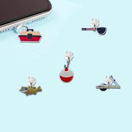 Cell Phone Cases Fishing Tools Cartoon Shaped Dust Plug Anti-Dust Plugs For Charge Port Charm Android Phones Cute Anti Charging Type-C Otmsw