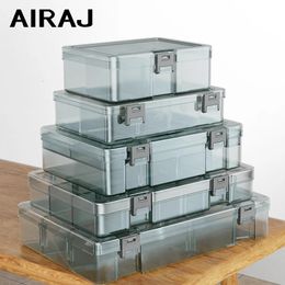 AIRAJ Multifunctional Plastic Tool Box Transparent Thickened High Hardness Pressure Resistant and Classified Storage 240510