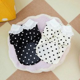 Dog Apparel Shirt Summer Pet Polka Dot T-Shirt Thin Breathable Puppy Cardigan Yorkshire Teddy Two Legs Clothes Clothing