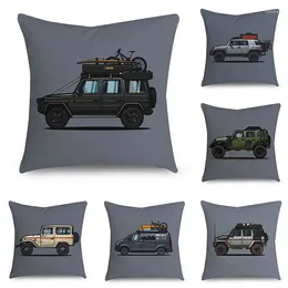 Pillow 45x45cm SUV Waggon Car Pillowcase Cartoon Gift Cover Bedroom Home Sofa Chair Seat Decor Polyester Case