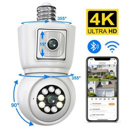 Wireless Camera Kits ISee 8MP 4K E27 Bulb WiFi PTZ Camera AI Human Tracking Indoor 4MP Security Monitoring Camera Full Colour Night Vision Audio J240518