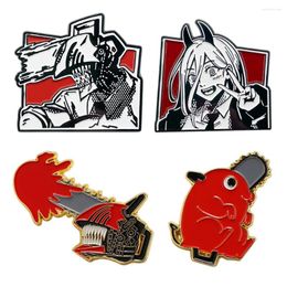 Brooches Japanese Anime Power Denji Enamel Pins Badges Women's For Clothes Lapel Backpack Decorative Jewellery Gifts