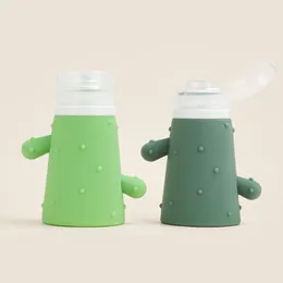 Storage Bottles 90ml Portable Cactus Silicone Travel Bottle Liquid Refillable Lotion Leakproof Shampoo Container Squeeze Empty