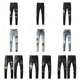Luxurys AIRI Designers Jeans Distressed France Fashion Pierre Straight Men's Biker 2024 Hole Stretch Denim Casual Jean Men Skinny Pants Elasticit