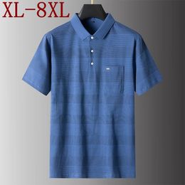 8XL 7XL 6XL Summer High Quality 100% Cotton Polo Shirt Men Tops Fashion Printed Mens Shirts With Pocket Casual T-shirts 240518