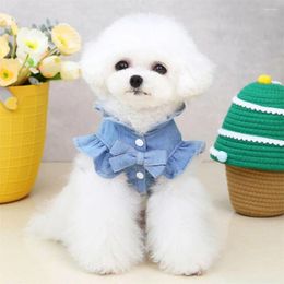 Dog Apparel Bichon Clothes Ventilate Fashion Travel Available In Multiple Colours Denim Vest Cowboy Antibacterial Finishing