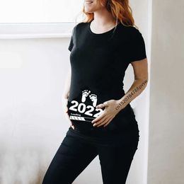 Maternity Tops Tees Women Pregnant Baby Loading 2022 Printed T Shirt Girl Maternity Short Sleeve Pregnancy Announcement Shirt New Mom Clothes Y240518