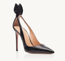 Luxury Designer AQUAZZURA Bow Tie Pump high heels Slip-On peep Toes Dress shoes women luxury designer evening dress