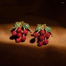 Dangle Earrings Trendy Small Cherry For Women Antique Delicate High Quality Lovely Fruit 925 Silver Needle Earring Fashion Jewelry Gift