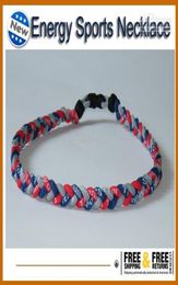 For Christmas softball Baseball Sports Titanium 3 Rope Braided Sport Necklace bracelet5600518