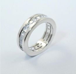 Brand Design Wedding Rings Simple Fashion Jewelry 925 Sterling Silver Full Princess Cut Party White Topaz CZ Diamond Gemstones Ete2633788