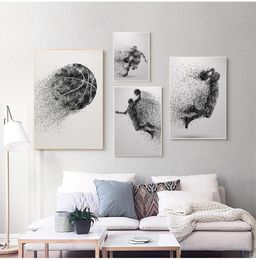 Paintings Geometric Abstract Basketball Wall Art Painting Poster And Print Living Room Decoration Decor Canvas A2627777269