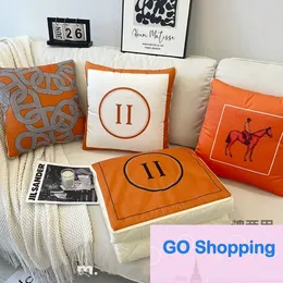 Simple Orange Italian Pillow Blankets Blanket Car Two-in-One Dual-Use Siesta Noon Break Living Room Sofa Cushion Cover