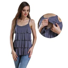 Maternity Tops Tees Modal Maternity Clothes Nursing Tank Tops Pregnancy Tank Breastfeeding Top For Pregnant Women Summer Vest Tops Free Shipping Y240518