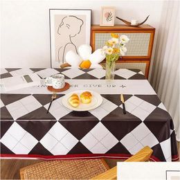 Table Cloth Cloths For Dining Grid Simple Modern Student Desk Rectangar Coffee Cushion 08Nk0101 Drop Delivery Home Garden Textiles Dhayl