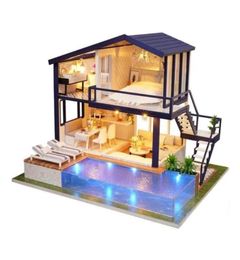 New Girl DIY 3D Wooden Mini Dollhouse Time Apartment Doll House Furniture Educational Toys Furniture For children Love Gift T200113863797