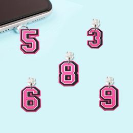 Jewelry Pink Number Cartoon Shaped Phone Dust Plug Charm For Type-C Usb Charging Port Anti Kawaii Cell Drop Delivery Otxyt