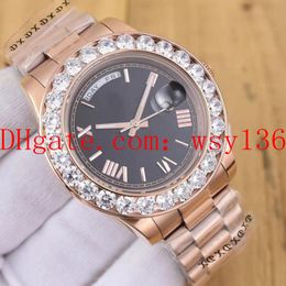 Factory Supplier President Day-Date 41mm 18038 big Diamond Bezel 18k Rose Gold Mens Casual Watch Brown Automatic Mechanical Men's 245F