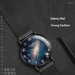 Wristwatches Fashion Non-mechanical Quartz Watch Minimalist Milky Way Starlight Starry Sky Style Sports Ultra-thin Trendy With Iuminous