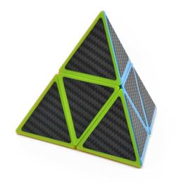 Magic Cubes Pyramid Maple leaf Carbon Fiber Sticker Speed Magic Cube Puzzle Toys For Children Kids Gift Toy Y240518