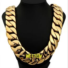 Luxury Mens 316L Stainless Steel HEITEN 32mm 23mm Width16 -28 Hip hop Heavy Cuban Gold Chain Fashion Heiten Jewelry 28 3 1cm 980g 256I