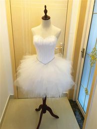 Party Dresses Short 70cm Feather White Black Grey Sweet Lady Girl Women Princess Wedding Prom Banquet Performance Dress Gown Free Ship