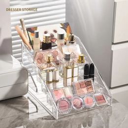 7 Tier Transparent Acrylic Eyeshadow Palette Makeup Organiser Perfume Nail Polish Lipstick Vanity Holder Eyeshadow Display Rack 240518