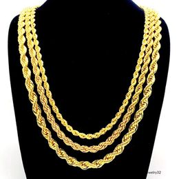 Rope Chain Necklace Yellow Gold Filled Twisted Knot Chain 3mm,5mm,7mm Wide