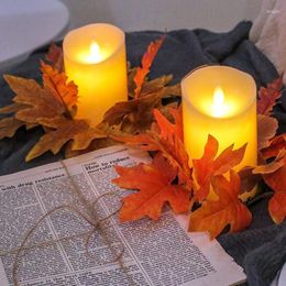 Decorative Flowers 1pc Candlestick Wreath Fake Leaves Candle Ring Garland Thanksgiving Wedding Party Christams Table Decoration