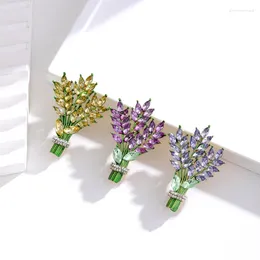 Brooches Fashion Crystal Lavender Pins Women Clothing Wedding Jewellery Party Accessories Gifts