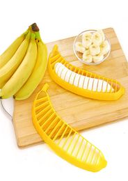 Kitchen Gadgets Plastic Banana Slicer Cutter Fruit Vegetable Tools Salad Maker Cooking Tools kitchen cut Banana chopper3337291