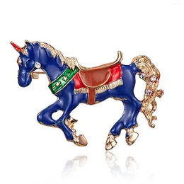 Brooches RINHOO Vintage Enamel Horse For Women Men Running Party Casual Brooch Pin Animal Fashion Jewelry Coat Accessories