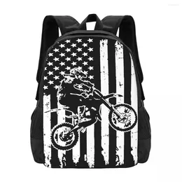School Bags Motocross Dirt Bike Simple Stylish Student Schoolbag Waterproof Large Capacity Casual Backpack Travel Laptop Rucksack