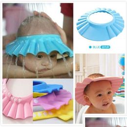 Shower Caps Adjustable Eva Kids Ear Cap Soft Baby Bathing Shampoo Protection Hat For Toddler Jxw036 Drop Delivery Maternity Bath Dh12N Otj2L