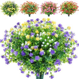 Decorative Flowers Artificial For Outdoor Greenery Shrubs Plants Porch Window Garden Home Wedding Decoration UV Resistant Fake