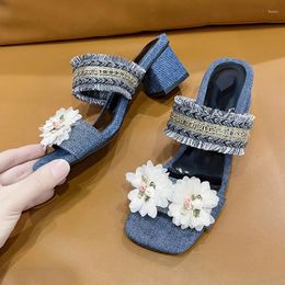 Slippers Shoes Women High Heels Sandals 2024 Trending Sweet Fashion Dresses Ladies On Sale Slides Elegant Party Luxury Plus Size