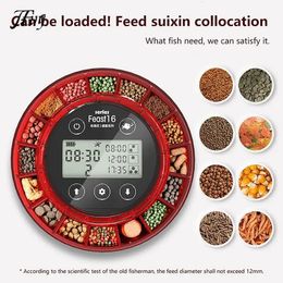Automatic Fish Feeder For Aquarium Automatic Food Dispenser With Timer Rechargeable Timer Feeder With LCD Display 240516