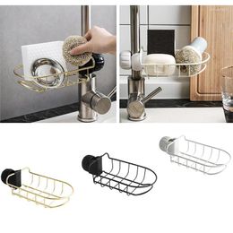 Kitchen Storage Bathroom Organiser Adjustable Sink Shelf Soap Sponge Drain Rack Silicone Basket Faucet Holder Accessorie